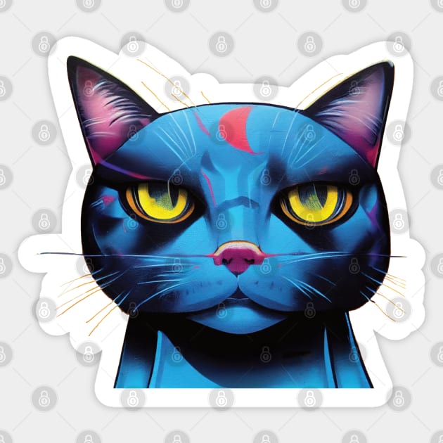 Blue cat Sticker by DEGryps